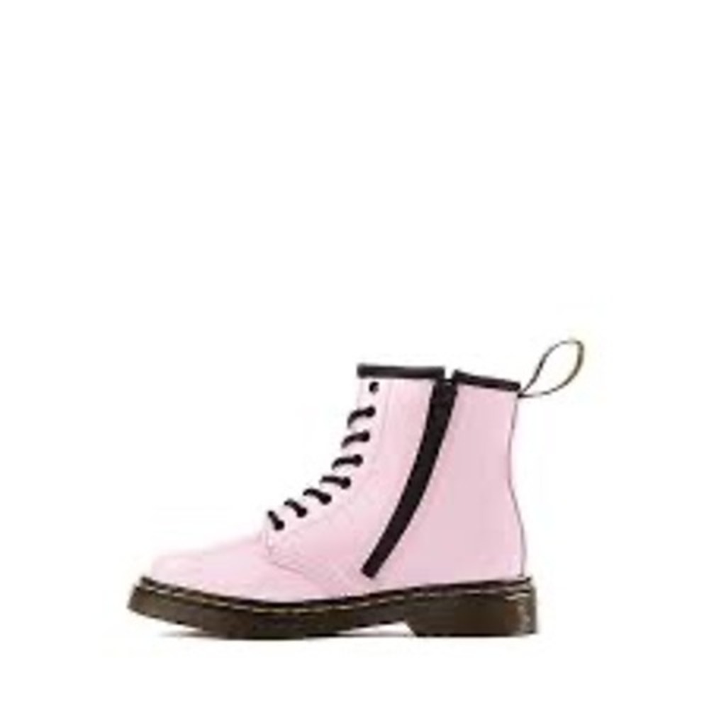 Dr. Martens 1460 Pale Pink Patent Leather Lace Up Side Zip Boots US 3 Youth